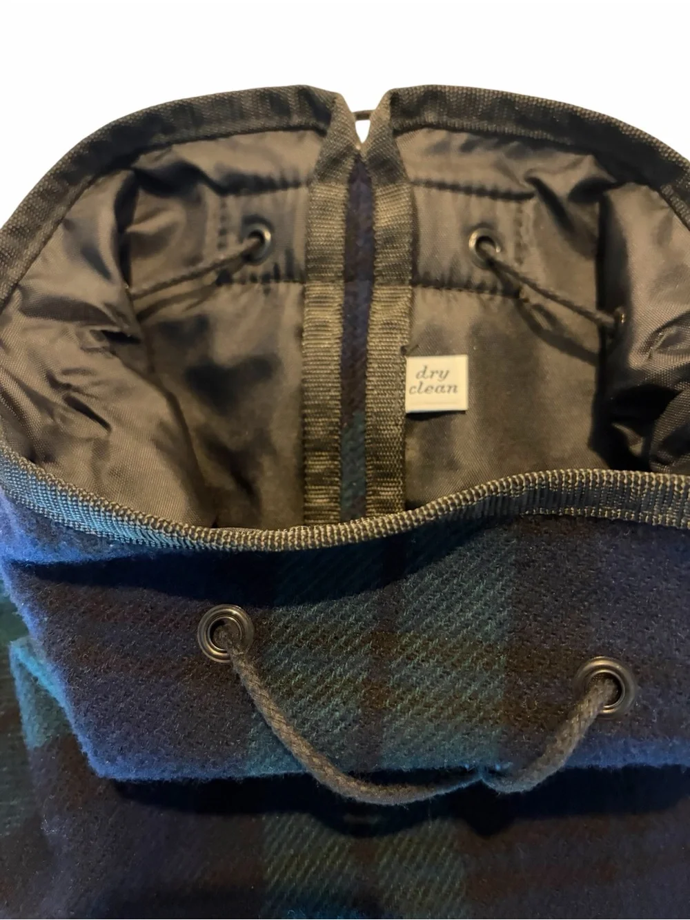 Pendleton Black Watch Tartan Plaid Drawstring Bag Pouch Vintage